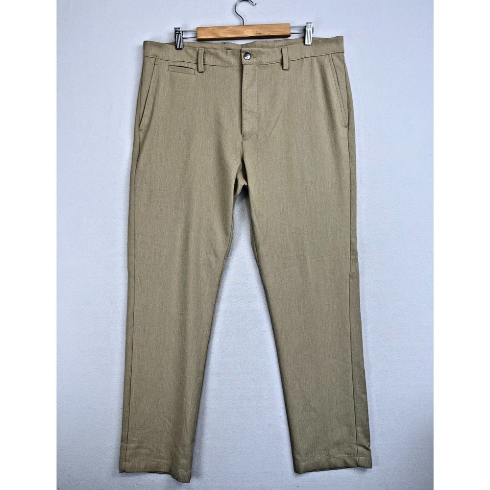 CALLAWAY Golf Pants Mens 36 x 31 Tan Chino Casual Zipper Button Logo Pockets